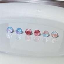 1件装梦幻渐变半圆形耳骨钉，钛钢耳钉，创意优雅女士耳饰 - 彩色的 - 查看 2