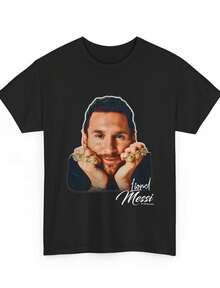 Retro Vintage 90s Graphic Lionel Messis T-Shirt - 黑色 - 查看 1