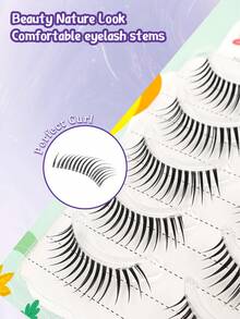 5 pares de pestañas postizas de dibujos animados, fáciles de usar, ahorro de tiempo, amigables con los ojos, con efecto hidratante suave para los ojos - Pestañas mojadas de cómic - Ver 8