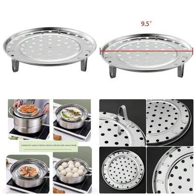 Stainless Steel Steamer Basket With Removable Legs 9.5 Inch Fits Pots For Steaming Vegetables Baking