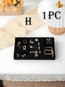 1个天鹅绒首饰托盘，可堆叠天鹅绒首饰收纳盒托盘，首饰展示抽屉托盘，适用于耳环、项链、手镯、戒指等多种款式，首饰收纳，结婚礼物，送给她的礼物 - 彩色 - 查看 19