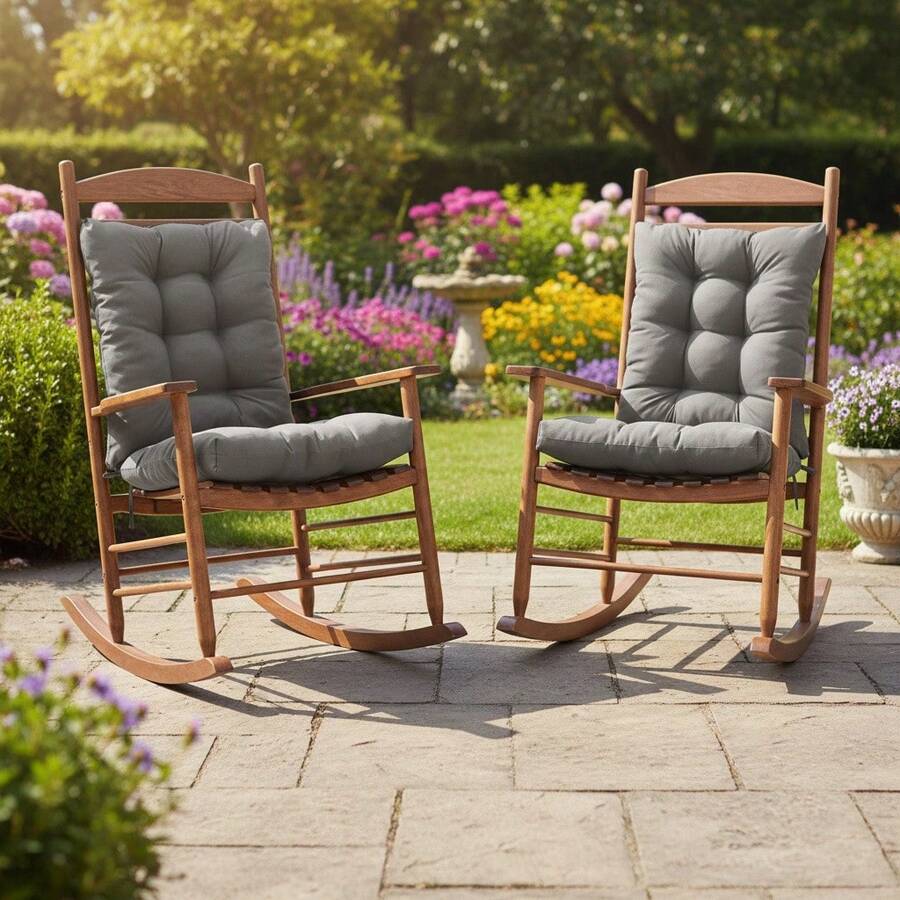 Outdoor Indoor Waterproof Seat Chair Outdoor & Indoor Waterproof Seat Chair Cushions With Ties Chair Back Cushion Recliner Seat Mat Outdoor Dining Chair Cushion For Patio Cushion Furniture - 淺灰色 - 查看 1