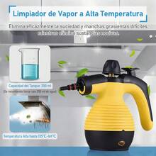 AMOROSA 1Pieza Limpiador a Vapor Portátil de Mano,Máquina de Vapor Presurizada Multifuncional de Alta Temperatura con 9 Accesorios,Vaporizador Multiusos para Cocina,Campana Extractora,Sofá,Baño,Ventanas y Auto - Tipo de Enchufe A USA (110-127V) - Ver 2