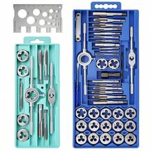 12pcs Metric Hand Tap And Die Set - M3-M12 Thread Plug Gauge Straight Flute Taps, Metal Thread Processing, Thread Cutting Tools, Suitable For Internal And External Thread Processing, Household Essential - One Size - View 1