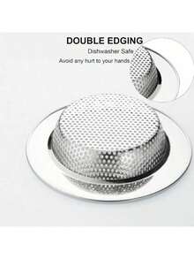 2Pcs Kitchen Sink Strainer Stainless Steel, Kitchen Sink Drain Strainer, Sink Strainers For Kitchen Sinks With Large Wide Rim 4.5" Diameter - Silver - View 6