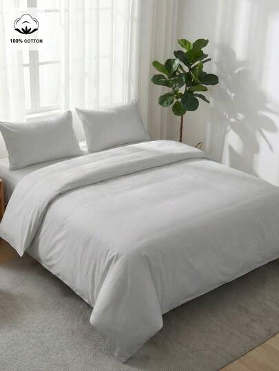 2/3 delar 100 % bomullspåslakanset, sängkläder, ljusgrått sängkläderset, bekväm rumsinredning, mjukt och andningsbart sängkläder, bekvämt noppfri sängkläderset, mjukt och hudvänligt, minimalistiskt påslakan och örngott, utan täcke, lämplig för dubbelsäng/queen size-säng/twin size-säng, alla årstider, hemtextil, sängkläder som present, maskintvättbar