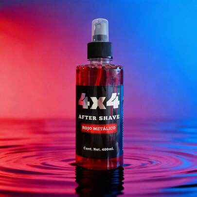 After Shave Rojo Metálico para Hombre, Loción Refrescante Post Afeitado con Fragancia Intensa y Masculina, Ideal para Uso Diario