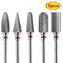 5pcs/Set Professional Nail Drill Bits, Tungsten Carbide, Red Multi-Specification, Hypoallergenic, High Safety, Suitable For Nail Salons, Foot And Hand Care - Blue - View 8