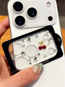 Miếng dán bảo vệ camera bằng kính trong suốt, sang trọng, dễ thương, hình bướm và trái tim đính đá 3D, tương thích với iPhone 17 Pro Max 17Pro. Miếng dán bảo vệ ống kính thời trang, đáng yêu, quà tặng cho nữ. Thích hợp sử dụng hàng ngày, văn phòng, nhà. Miếng dán bảo vệ camera điện thoại chống nước, chống sốc, chống rơi, chống trầy xước, đính pha lê lấp lánh. - Trong sáng - Xem 5