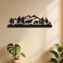 Vintage Metal Moose Wall Art - Nature-Inspired Forest Animal Decor | Handcrafted Living Room Bedroom Office Sculpture, Rustic Modern Housewarming, Halloween, Christmas, New Year Gift - 彩色 - 查看 2