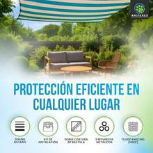 toldos y carpasANIEX Malla Sora Rezada Trle Oal 4x3 para ardin Toldo Sr M Sora Bicolor teccion UV 95% con Kit inscion Carpa 3x2 Sora 90% Reente al Sol 2X2casa de campaña - beige con verde - Ver 2