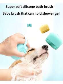 Silicone Pet Bathing Brush, Suitable For Dogs, Cats And Puppies, Silicone Bathing Massage Brush, Pet Cleaning And Grooming Silicone Bathing Brush - Multicolor - View 3