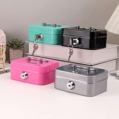 Hucha mini con cerradura - Hucha de adulto con cerradura de llave, diseño con asa superior, adecuada para uso diario en la oficina, regalo perfecto para Halloween y Navidad