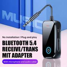 Upgraded Bluetooth 5.4 AUX Receiver Transmitter 3.5mm With Microphone HiFi Stereo Wireless Audio Adapter For TV, Computer, Airplane, Car - Bluetooth 5.4 - View 6