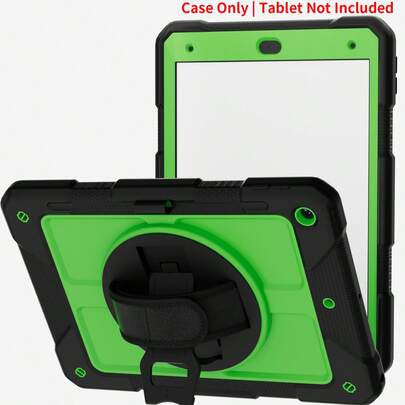 Kids Tablet 1pc, Compatible With IPad 9th/8th/7th Generation Cases (Compatible With IPad 10.2-Inch Rugged Case 2021/2020/2019) With Rotating Stand/Pen Holder - Black + Green