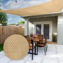 Malla SombraMPQ Mallas Sora Toldo Monofilamento 90-3.7x5m ige - Cintas de Refuerzo y Oillo - teccion UV Perfecto para Patios ardin Coceras Exteres Vela-Reente al Sol y al Desgastesun shade cloth - Beis - Ver 7