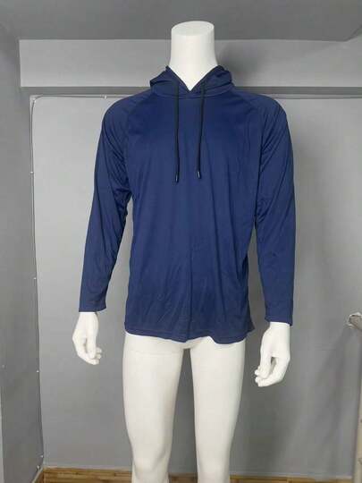 Men's Long Sleeve Activewear Sweatshirt, Comfortable & Breathable, Suitable For Fitness, Sports And Everyday Wear