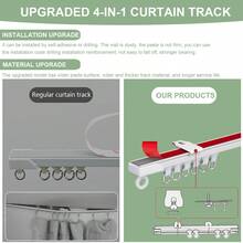 4-In-1 Self-Adhesive + Punch Hole Dual Fixing Curtain Track System - Ceiling/Wall Mountable, Freely Combinable, Easy Installation, Suitable For Bathroom, Windows, Room Dividers, Cabinets And More Scenarios - Adhesive and Drillable Installation Model - View 7