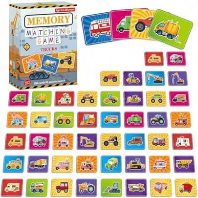 Gisgfim 50 Pairs Memory Matching Game  Concentration Memory Card Matching Games(Trucks)