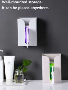 1pc Bathroom Tissue Box, Wall-Mounted Waterproof Toilet Paper Holder, Home Restroom Tissue Storage Box - Multicolor - View 3