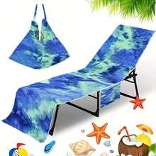 Portable Swimming Pool Beach Sunbathing Lounge Chair Cover With Pocket, Super Soft Microfiber Travel Lounge Chair Towel Cover, Quick Dry - Color - View 1