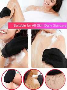 2pcs Deep Exfoliating Gloves, Smooth & Radiant - Body Scrub Bath & Shower - Cleanse & Remove Dead Skin - Gentle Yet Effective Exfoliating Gloves, Korean Exfoliating Gloves, Visibly Removes Dead Skin Made Of 100% Rayon Fiber - Multicolor - View 2
