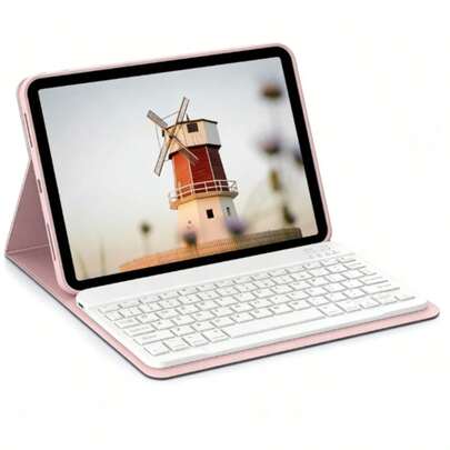 TenYide 2-In-1 Ultra-Thin Bluetooth Keyboard + Tablet Protective Case, Foldable Stand Tablet Cover With Keyboard, Tablet Protective Case With Keyboard Function, Stand Function, Folding Function, Paired With Tablet-Dedicated Magnetic Bluetooth Keyboard, Multiple Color Options