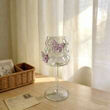 Grape Stemmed Glass, Creative Butterfly Embossed Goblet, High-Quality Red Wine Glass, Couple Wine Glasses - Transparent - View 7