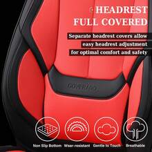 Coverado Seat Covers, Car Seat Covers Front Seats, Car Seat Cover, Car Seat Protector Waterproof, Car Seat Cushion Nappa Leather, BlackRed Seat Covers Carseat Cover Universal Fit For Most Cars - Đen Tím - Xem 5