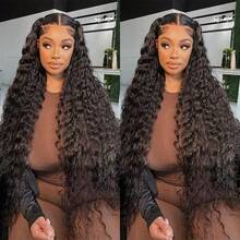 Uveous Deep Wave Lace Front Wigs Human Hair 200% Density 13x4 HD Transparent Deep Wave Frontal Wigs Human Hair With Baby Hair Natural Color Halloween Season - 自然色 - 查看 6