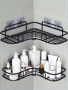 1pc Bathroom Shelf, Shower Caddy, Triangle Bathroom Kitchen Storage Rack, No Drilling Bathroom Organizer, Kitchen Utensil Holder, Room Decor, Can Be Used To Store Cleaning Brushes, Cleaning Cloths, Cleaning Agents, Suitable For Kitchen, Dining Room, Party, Gathering, Gift For Friends, Family, Christmas Decor, Home Decor, Christmas Gift, Home Gift, Room Decor - Multicolor - View 15