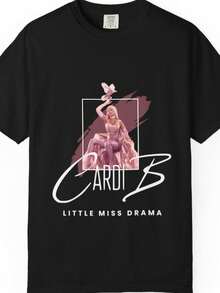 Cardi Little Miss Drama Unisex T-Shirt_ Music Fan Merch - 黑色 - 查看 1