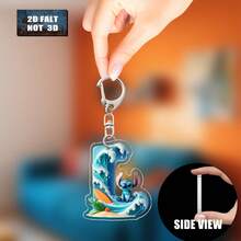 这款2D立体史迪奇冲浪亚克力钥匙扣，包含26个字母和一个史迪奇冲浪图案。男女皆宜，可爱小巧，可用作包包挂饰、车钥匙链或家居装饰。是生日、圣诞节、新年（情人节礼物、包包配件、车钥匙链）、斋月礼物的理想之选。2D平面设计。 - 彩色 - 查看 34