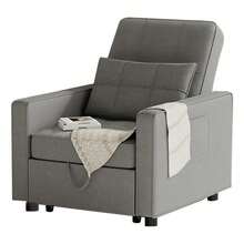 Sofá cama/sillón reclinable ajustable tres en uno almacenes locales - Negro - Ver 11