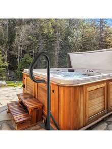 Hot Tub Handrail, 360 Rotatable Spa Side Handrail With 35"-57" Adjustable Height, Rust-Proof Aluminum Spa Step Hot Tub Hand Rail With Slide-Under Mount Base For Indoor & Outdoor, 600LBS Capacity - Black - View 9