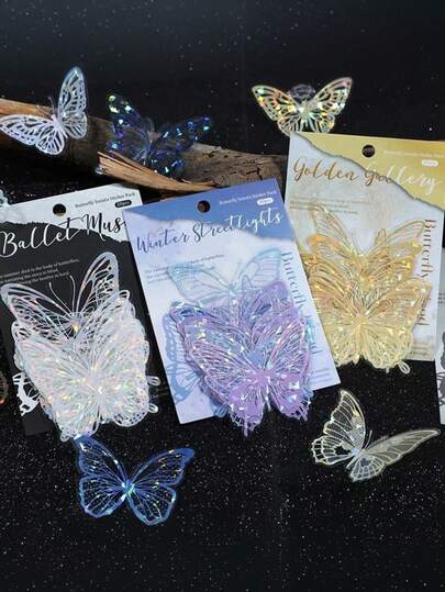 20pcs Colorful Butterfly Cake Decorations, For Wedding, Birthday Cakes, Party Desserts