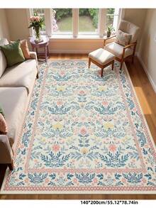 Thảm trải sàn màu hồng cổ điển phong cách Boho sang trọng, mềm mại và bông xốp, chống trơn trượt và có thể giặt máy, bề mặt nhung + lớp lót TPR, phù hợp cho phòng khách, phòng ngủ, hành lang - Họa tiết Baroque trang nhã, thảm trong nhà | Lớp lót chống trơn trượt, thảm phòng khách. - Hồng - Xem 7