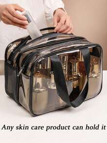 1PC Storage Bag Makeup Travel Bag Make Up[US-Based Shipping]  Brush Bag Toiletry Bag Transparent Made Of PVC Material, Hand-Held Toiletry Bag, Cosmetic Storage Bag, Beach Bag, Essential For Traveling Makeup Travel Toiletry Organizer Clear Essentials Gifts Storage Zipper Accessories Nail, Makeup Bags, Cosmetic Bag, Makeup Pouch, Bag, Vanity, Make Up Pouch Bag, Small Makeup Bag, Cosmetic Bag, Christmas Gifts, Pouch, Clutch / Small Handbag, Makeup Organizer, Pouch, Brush Holder, Mini Pouch, Large Capacity Pouch, Gifts Christmas Gifts, Gift Ideas For Women,Simple & Fashionable Makeup & Toiletry Bag With Handle, Storage Organizer,Solid Square Makeup Bag,Kitchen Essentials,Kitchen,Home Appliances,Valentine's Day,Valentines Gifts,Shoes,Travel Essential,Room Deocr,Storage,Bride Stuff,Travel Essential,Cruise Essentials,Beach Bag,Bedroom Furniture,Vacation Essentials,Makeup Bag,Home Décor,Jewelry Organzier,Kitchen Storage,Lonchera,Tissue Holder,Makeup Organzier,Key Holder,Storage Orangizer - 彩色 - 查看 2