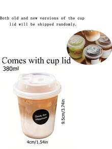 10个/套 加厚PET咖啡杯，带盖保温塑料杯，防漏设计，耐热防溢，翻盖式饮用，是咖啡爱好者的理想之选，也适用于奶茶、咖啡、果汁和其他饮品。非常适合从饮品店外带或自制饮品。时尚实用（附赠贴纸）。 - 彩色 - 查看 8