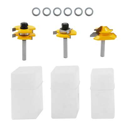SENDERPICK 3-Piece 45 Degree Mitre Cutter Groove And Groove Cutter Set Disc Groove Cutter Wood Cutter