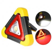 Triángulo de emergencia automotriz, recargable solar/USB, multifunción con linterna y capacidad de cargar móvil, ideal para campamentos y reparaciones nocturnas - A - Ver 11