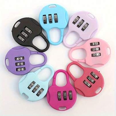 4pcs Heavy Duty Mini Combination Lock With Keys, Durable Plastic Structure, Anti-Theft Security Lock, Suitable For Luggage, Drawers, Boxes, Backpacks, Laptops, Bags, Multi-Color Options, Padlock, Essential For Holidays
