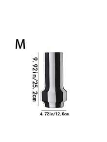 Black And White Striped Vase - Modern Minimalist Matte Texture, Home Decor, Living Room Table Decor, Windowsill Decoration, Fresh Or Dried Flower Arrangement, Housewarming / Valentine's Day Gift - Multicolor - View 11