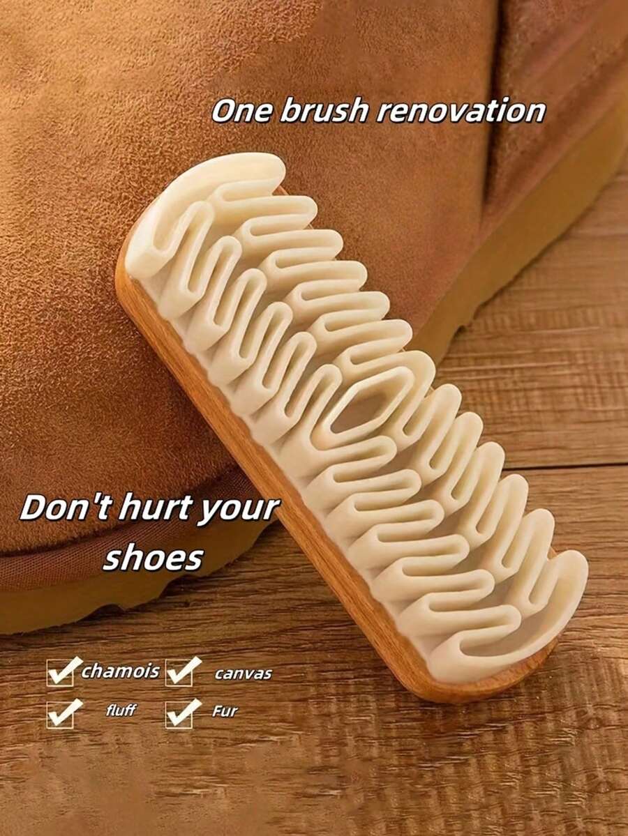 White Rubber Shoe Brush, Suede & Plush Shoe Cleaning Brushes - Heavy-Duty One-Brush Design For Canvas, Boots, Sneakers - Gentle Shoe Care With No-Scratch Brush,Effective Household Cleaning Brush, Suede Brush, Household Essentials ﻿ - A - View 1