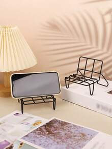 1个/2个创意铁艺小椅子手机支架，可调节角度桌面支架，简约桌面床头支架，家居装饰，适用于iPad，适合慵懒地观看视频，宿舍、汽车等场所均可使用。 - 彩色 - 查看 2