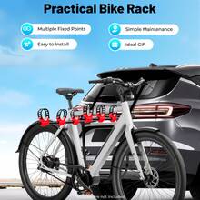 SanBouSi 3 Bike Trunk Rack, Foldable Carrier For SUV Sedan Hatchback, 44lbs Capacity With Scratch-Free Padding & License Plate Visibility, Easy To Install & Store - Black, Red - View 8