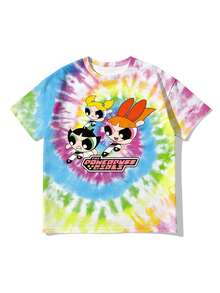 Whysmera SHEIN X Powerpuff Girls Women's Cute Multi-Color Print Loose Blouse - Adorable Casual Sporty Style, Suitable For Daily Wear And Matching - Multicolor - View 4