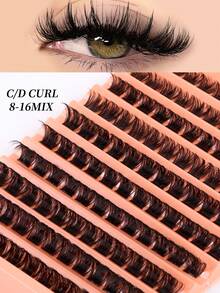 120pcs D-Curl Natural Fluffy Volume Lash Extensions,C/D Super Lightweight Packaging,Waterproof Faux Mink Single Cluster 3D Contoured Lashes,Long-Lasting And Durable,Suitable For Light, Heavy Makeup And Daily Wear,Suitable For Daily Use Or Outdoor. - D - 查看 9