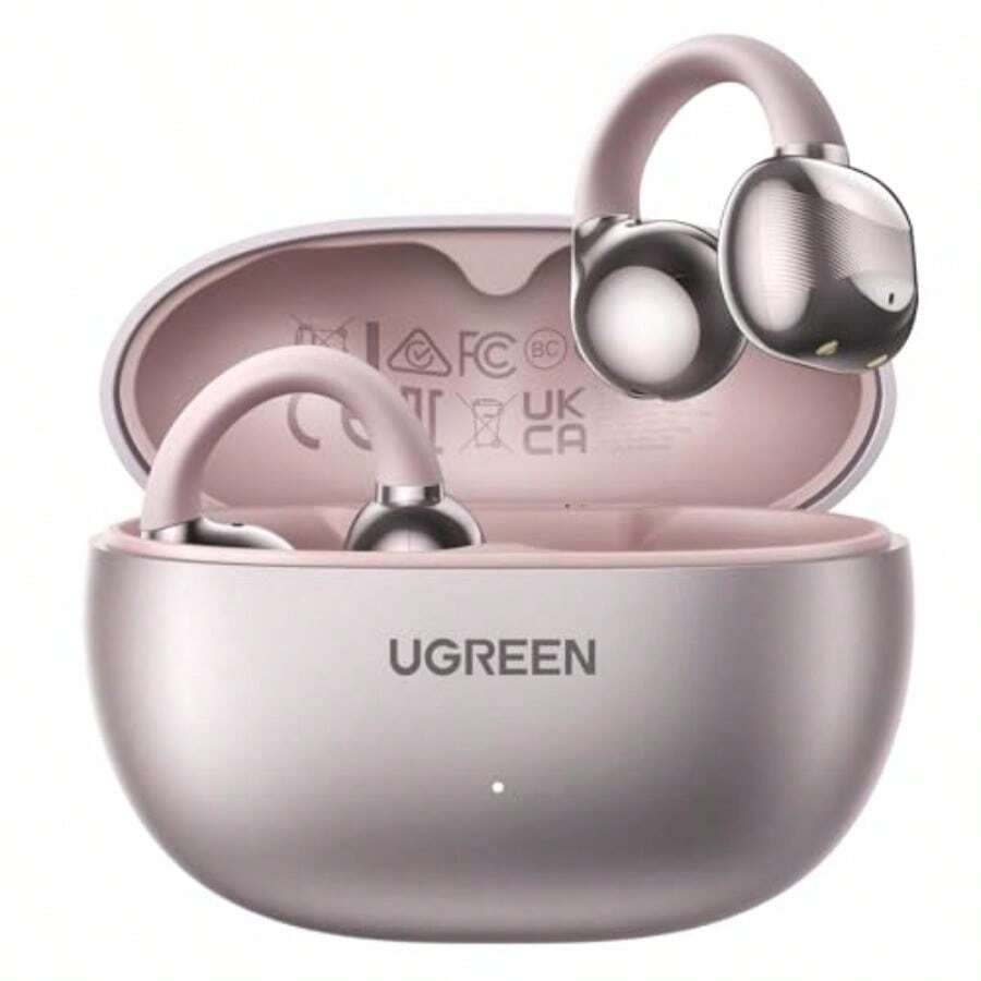 Audífonos Inalámbricos Bluetooth 5.4 Open-Ear Audífonos Oído Abierto 12mm Diafragmas con ENC Carga Rápida para 30 Horas de Duración Compatibles con Android en Gimnas y Oficinas Rosa-B031 - Rosa - Ver 1