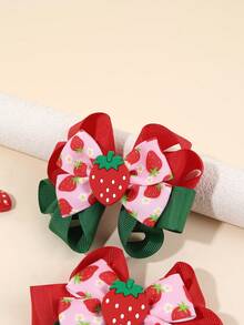 2 chiếc kẹp tóc hình quả dâu tây dễ thương dành cho bé gái, kẹp tóc trang trí hình dâu tây tinh tế, kẹp tóc ruy băng màu dâu tây, kẹp cá sấu, phù hợp cho sử dụng hàng ngày, tiệc sinh nhật và trang phục mùa hè. - Nhiều màu - Xem 5